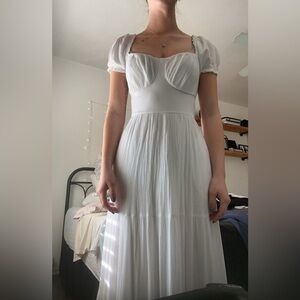 Backless white maxi dress